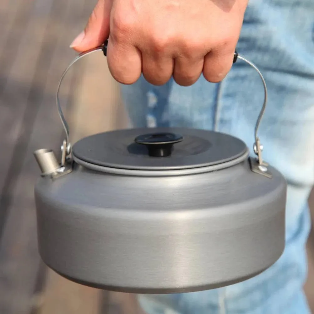 1.1L/1.6L Outdoor Coffee Pot Teapot Portable Camping Water Kettle Hiking Camping Picnic Kettle Aluminum Tableware Cookware