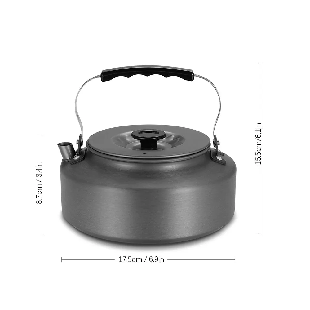 1.1L/1.6L Outdoor Coffee Pot Teapot Portable Camping Water Kettle Hiking Camping Picnic Kettle Aluminum Tableware Cookware