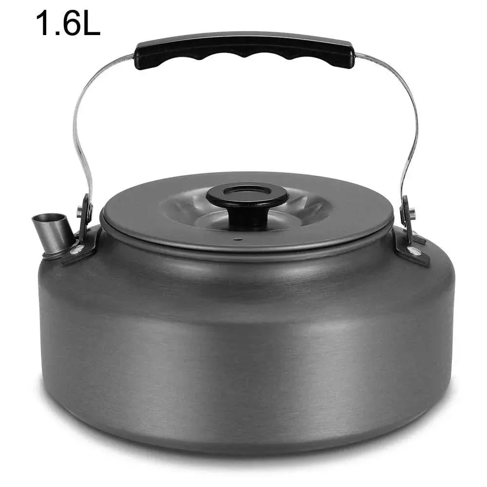 1.1L/1.6L Outdoor Coffee Pot Teapot Portable Camping Water Kettle Hiking Camping Picnic Kettle Aluminum Tableware Cookware