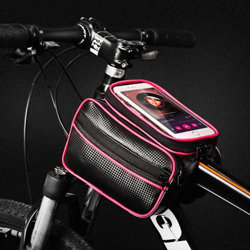 Bicycle phone bag with touch screen
