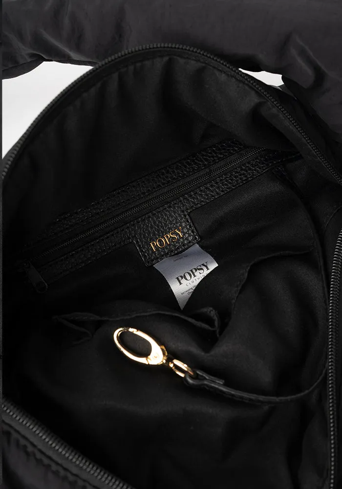 Black Quilted Shoulder Popsy Bag