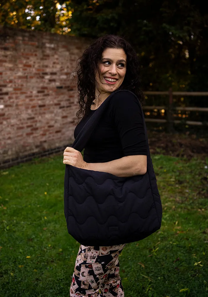 Black Quilted Shoulder Popsy Bag