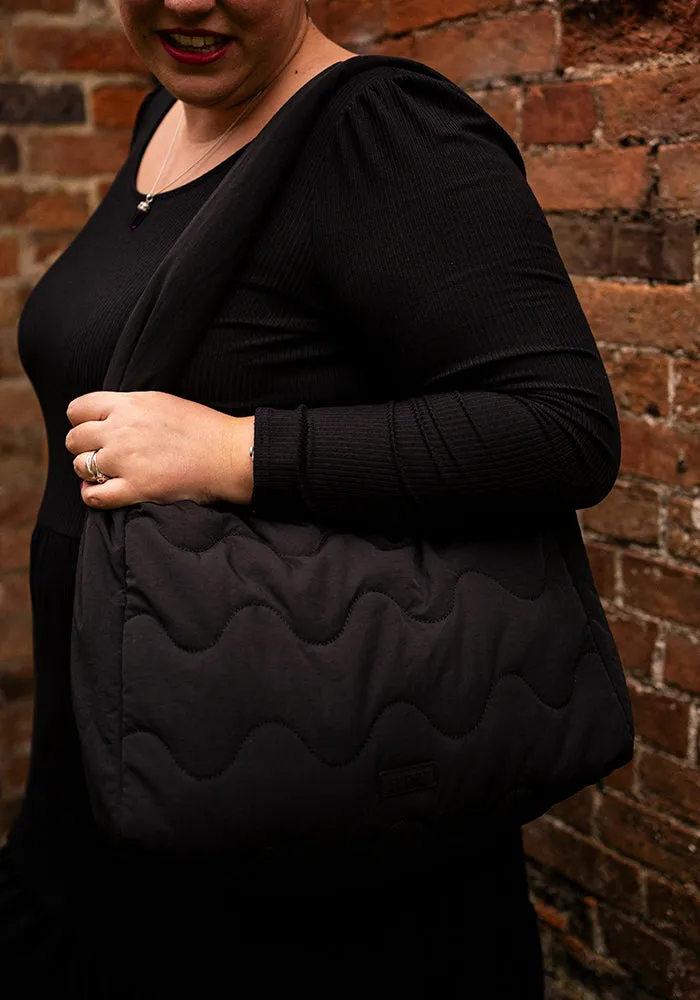 Black Quilted Shoulder Popsy Bag