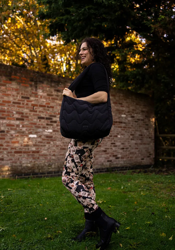 Black Quilted Shoulder Popsy Bag