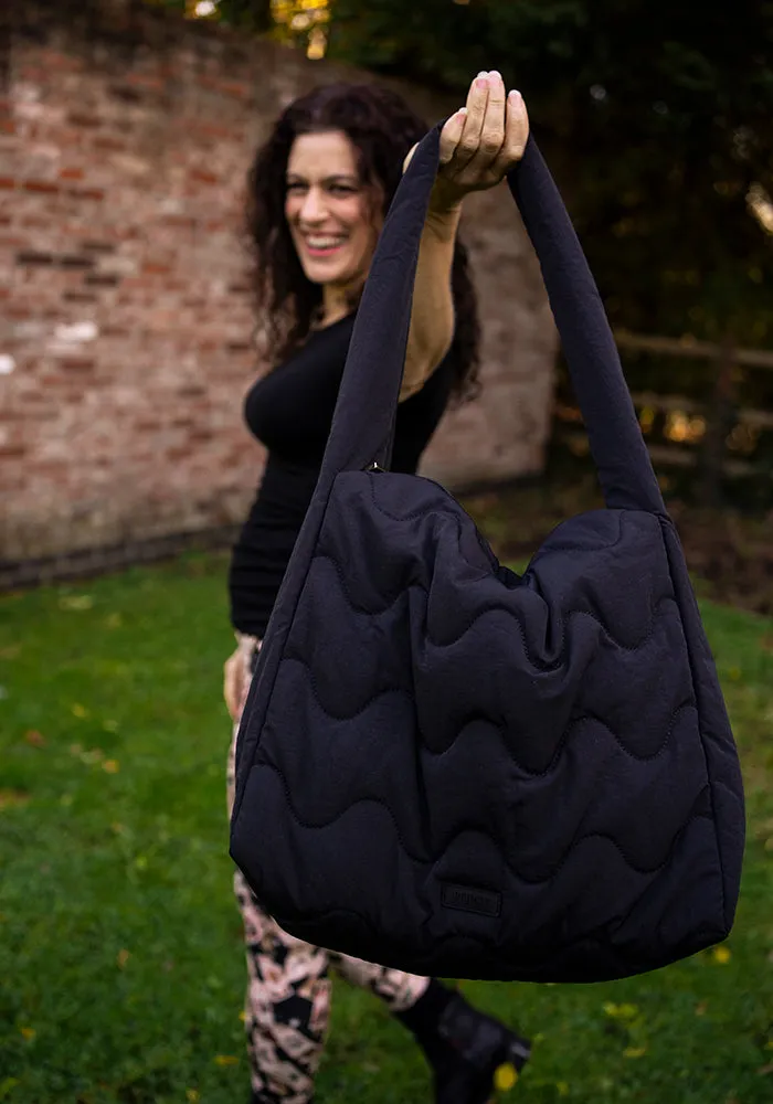 Black Quilted Shoulder Popsy Bag