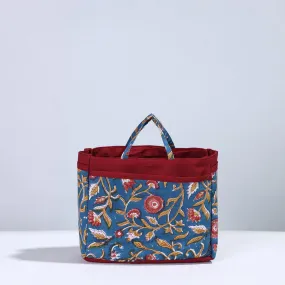 Blue - Handmade Cotton Multipurpose Cosmetic/Toiletry Bag 01