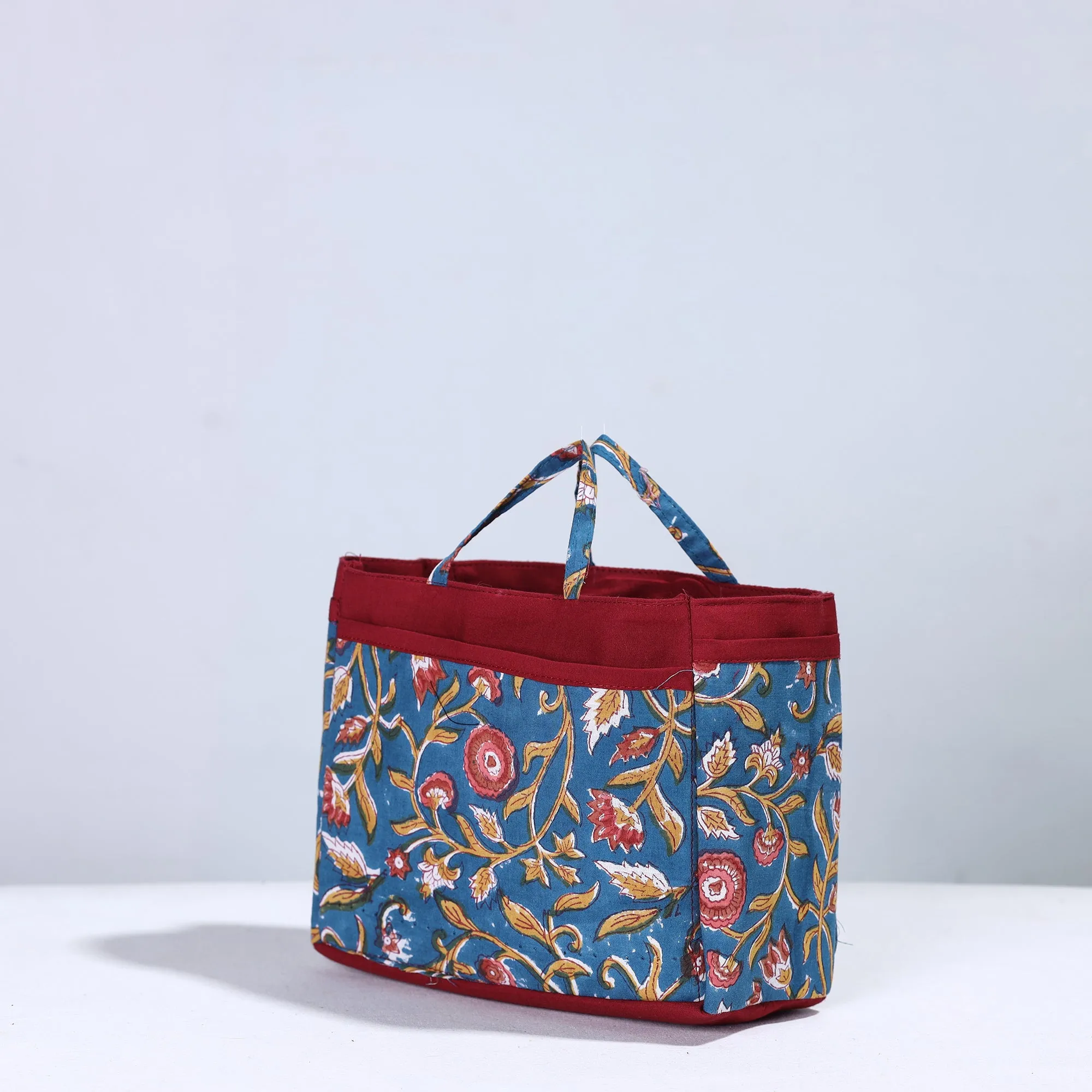 Blue - Handmade Cotton Multipurpose Cosmetic/Toiletry Bag 01