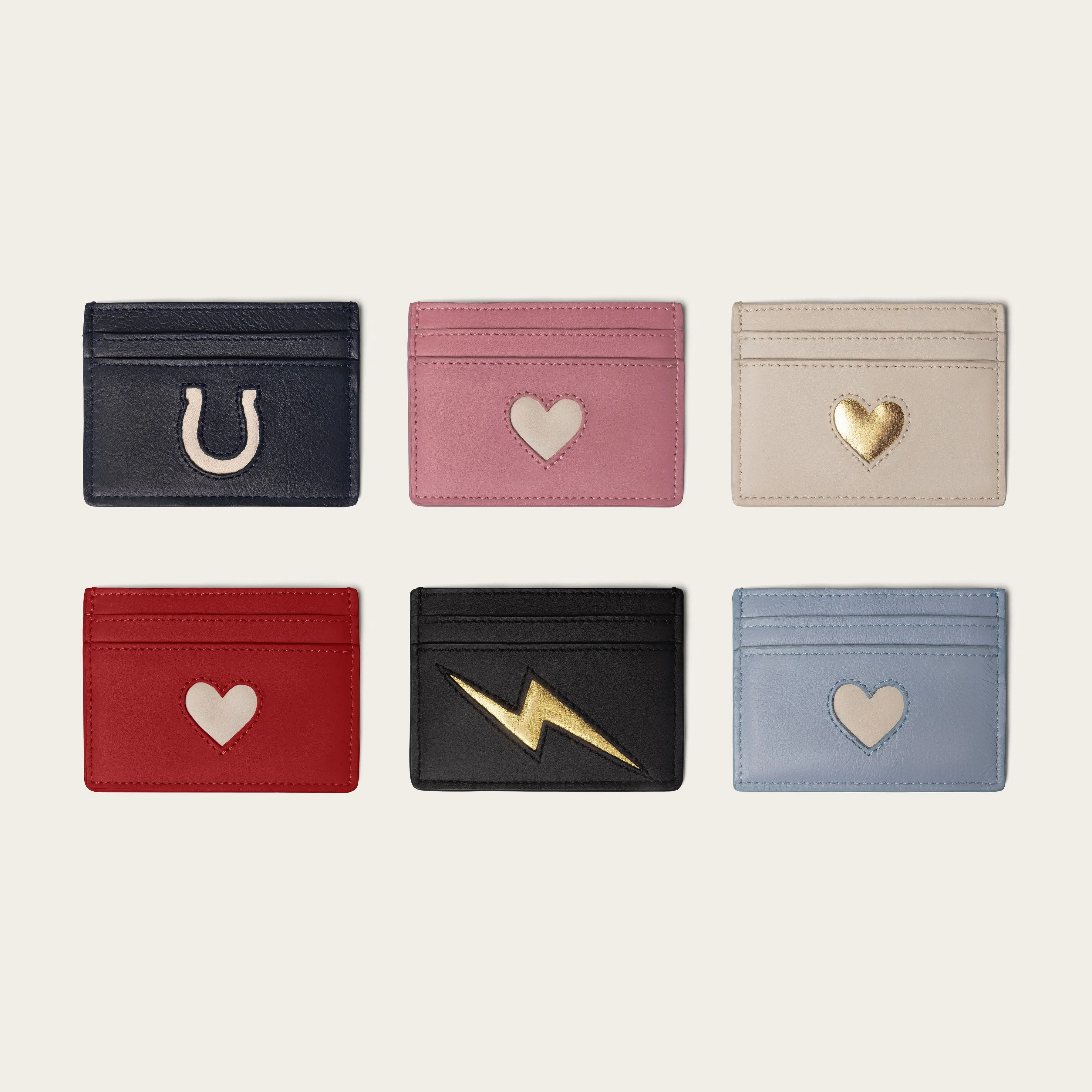 Bone and Gold Heart Wallet
