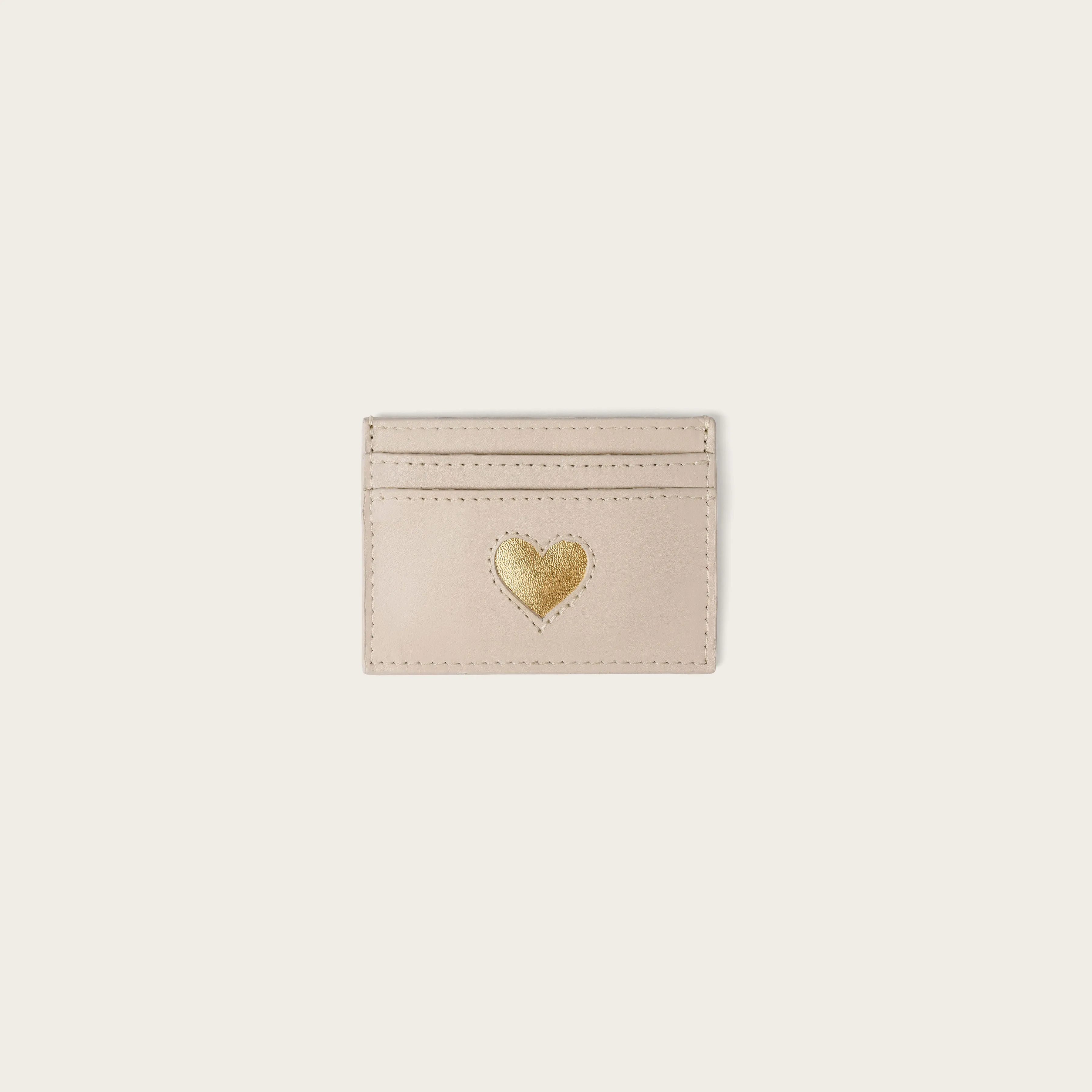 Bone and Gold Heart Wallet