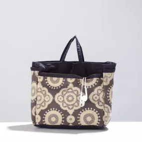 Brown - Ajrakh Multipurpose Cosmetic/Toiletry Cotton Pouch