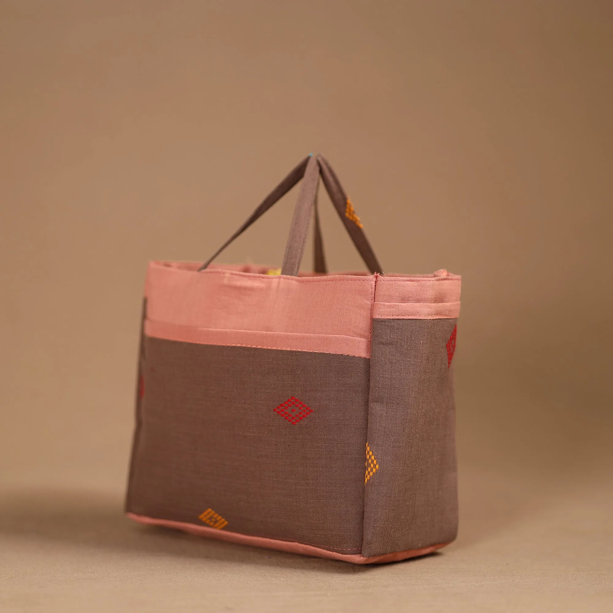 Brown - Handmade Cotton Multipurpose Cosmetic/Toiletry Bag 07