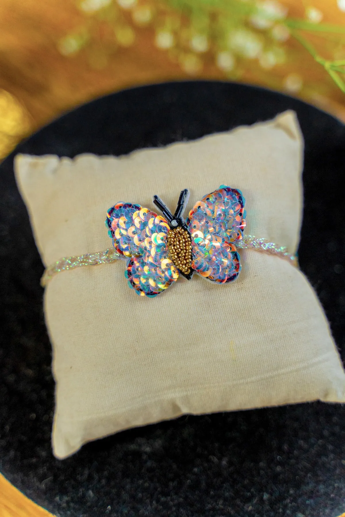 Butterfly Embroidered Rakhi