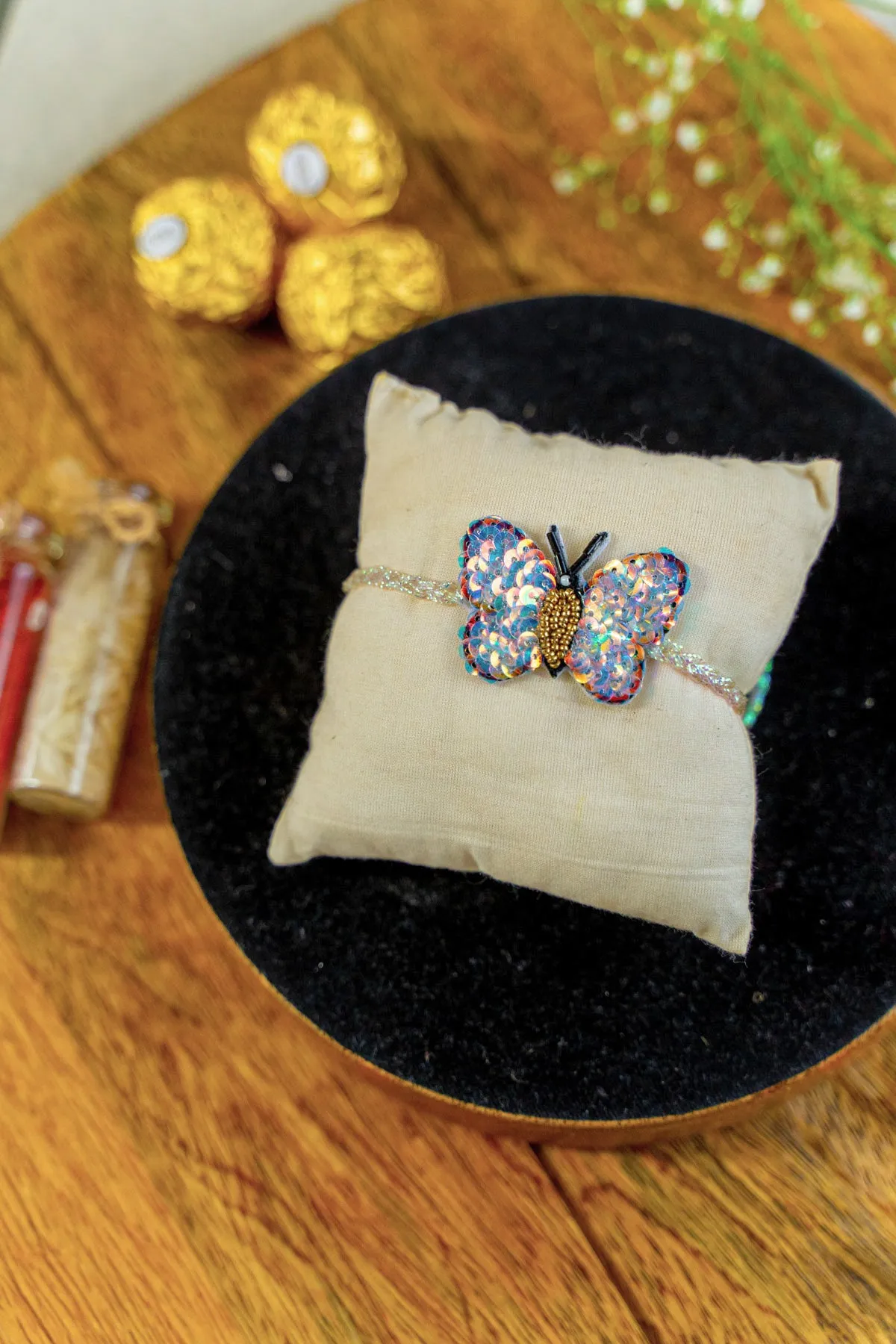 Butterfly Embroidered Rakhi