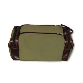 Canvas Leather Trim Men’s Toiletry Bag, XL