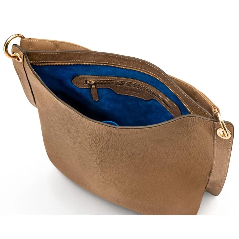 Carol Ann Slouchy Leather Shoulder Bag - Taupe