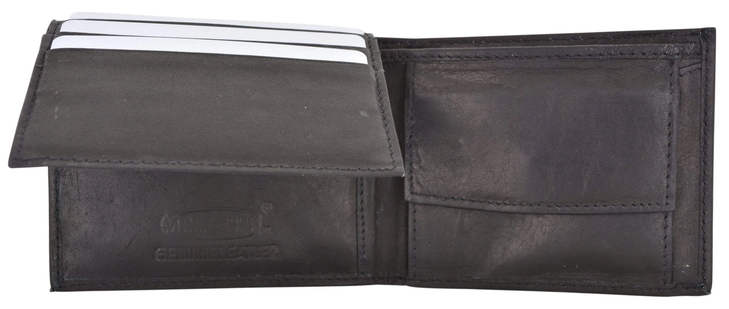 Children Genuine Leather Flap Up ID Credit Card Holder Coin Pouch Bifold Wallet Kids MK100 (C)