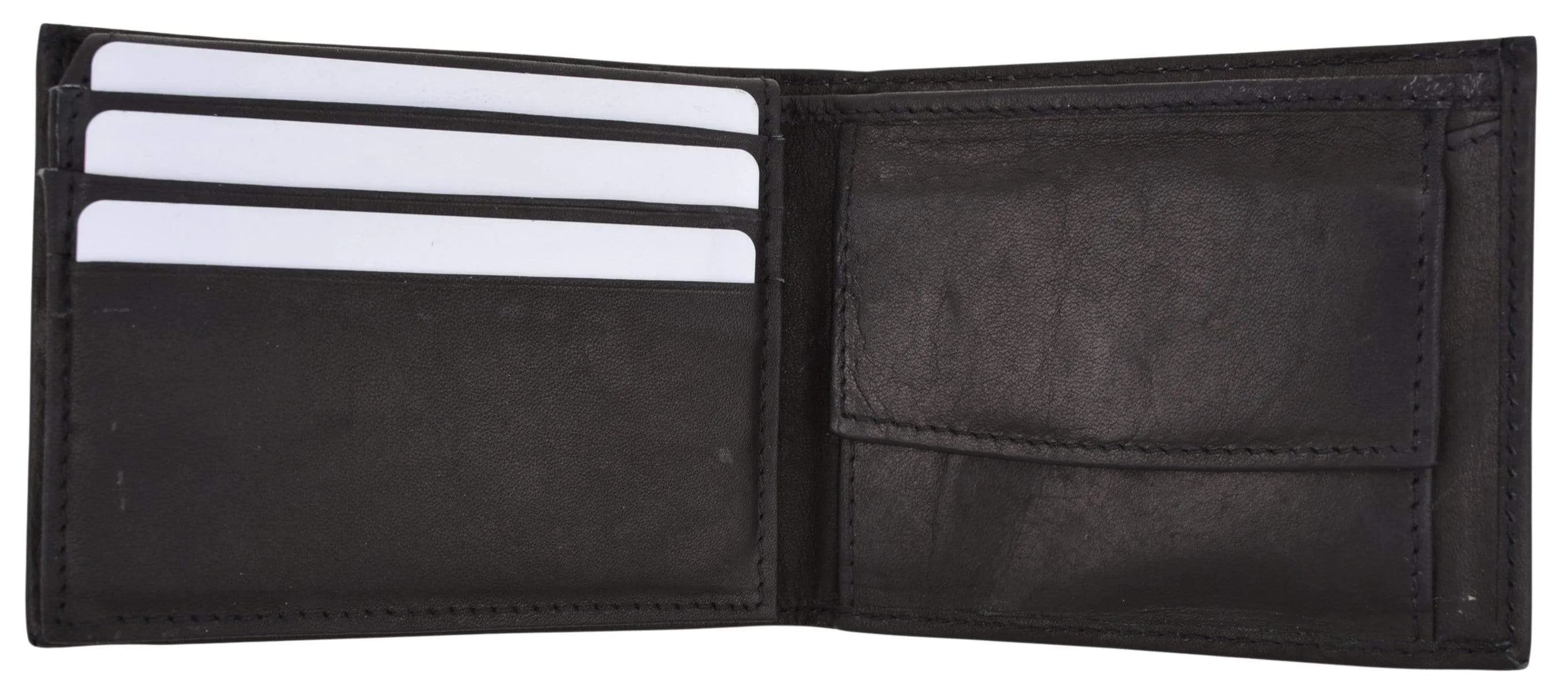 Children Genuine Leather Flap Up ID Credit Card Holder Coin Pouch Bifold Wallet Kids MK100 (C)