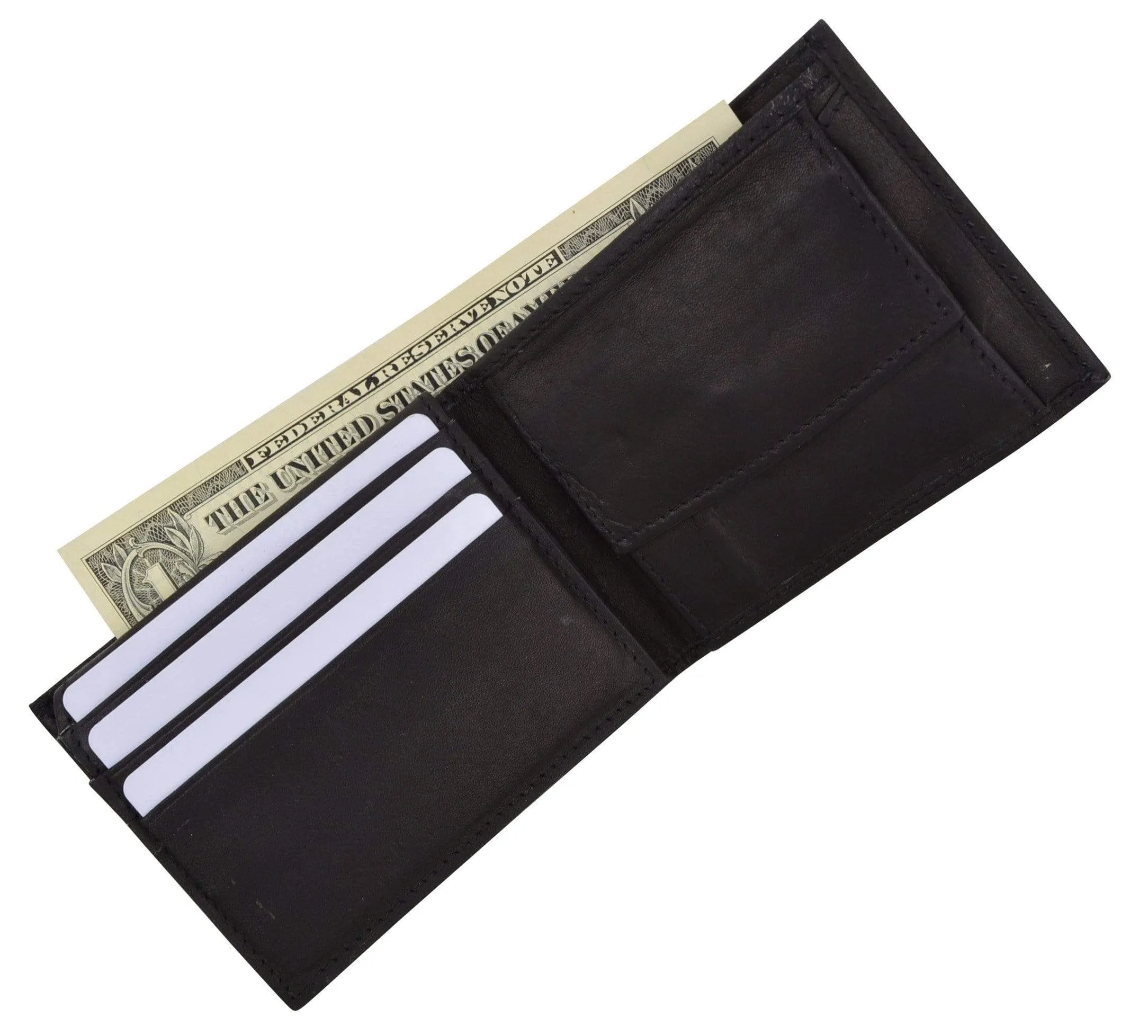 Children Genuine Leather Flap Up ID Credit Card Holder Coin Pouch Bifold Wallet Kids MK100 (C)