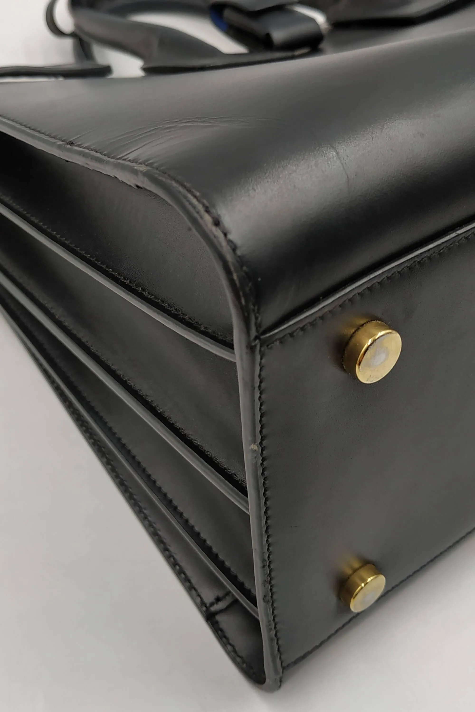Classic Small Sac De Jour Black Blue In Smooth Leather