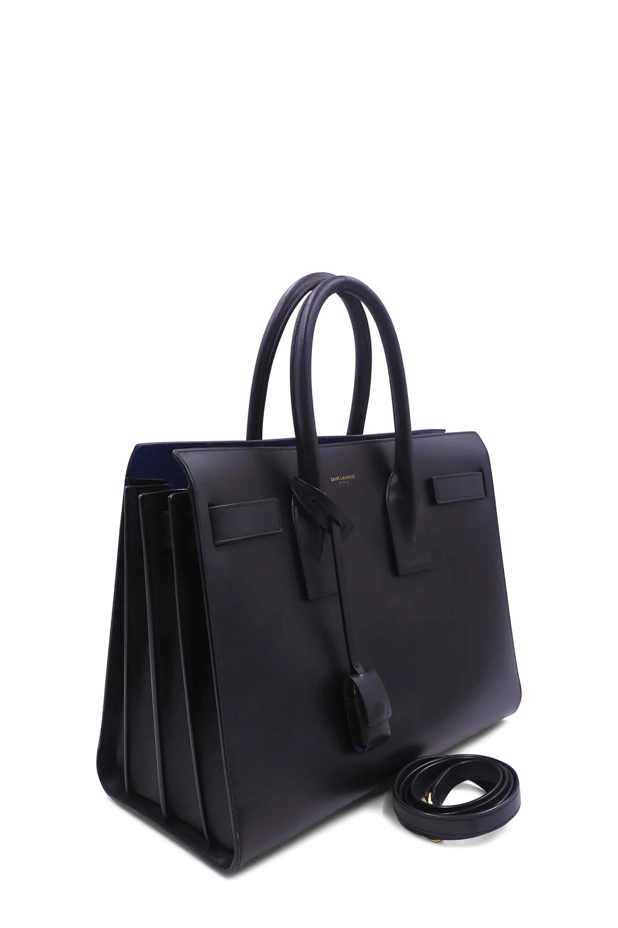 Classic Small Sac De Jour Black Blue In Smooth Leather