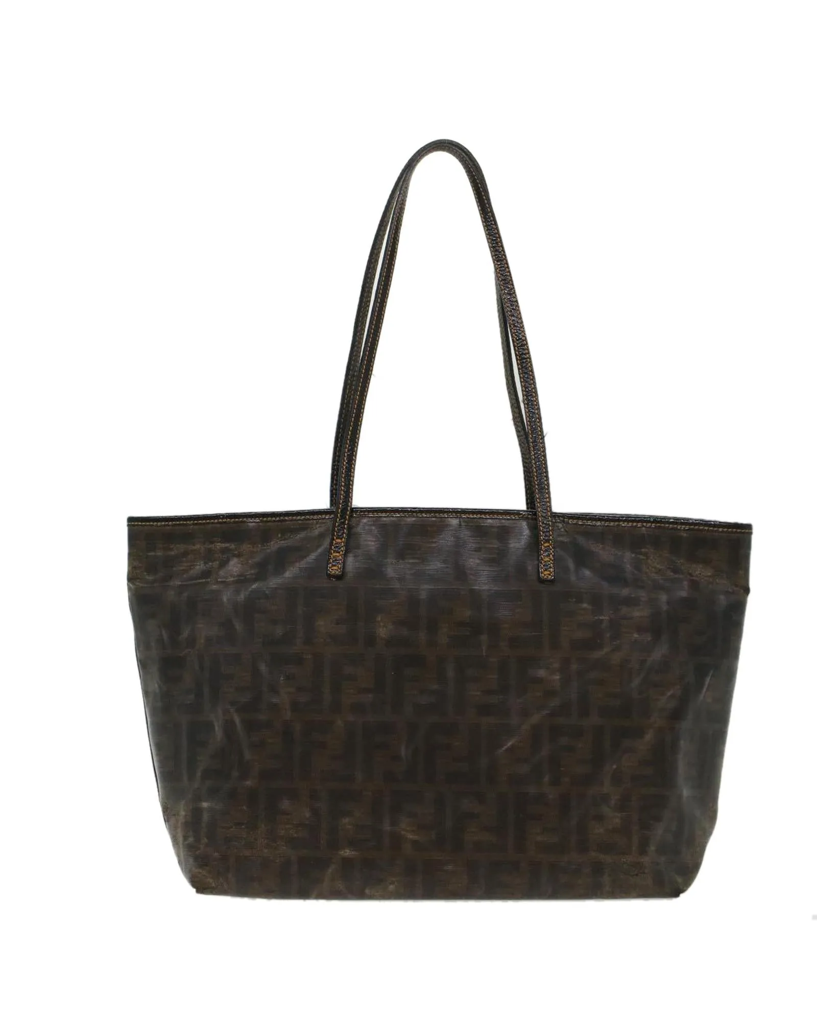 Coated Canvas Tote Bag with Zucca Print