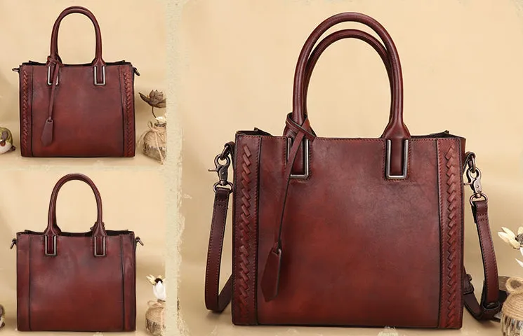 Elegant Womens Leather Crossbody Tote Shoulder Purse
