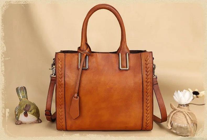 Elegant Womens Leather Crossbody Tote Shoulder Purse