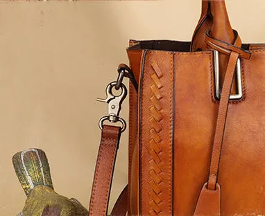 Elegant Womens Leather Crossbody Tote Shoulder Purse