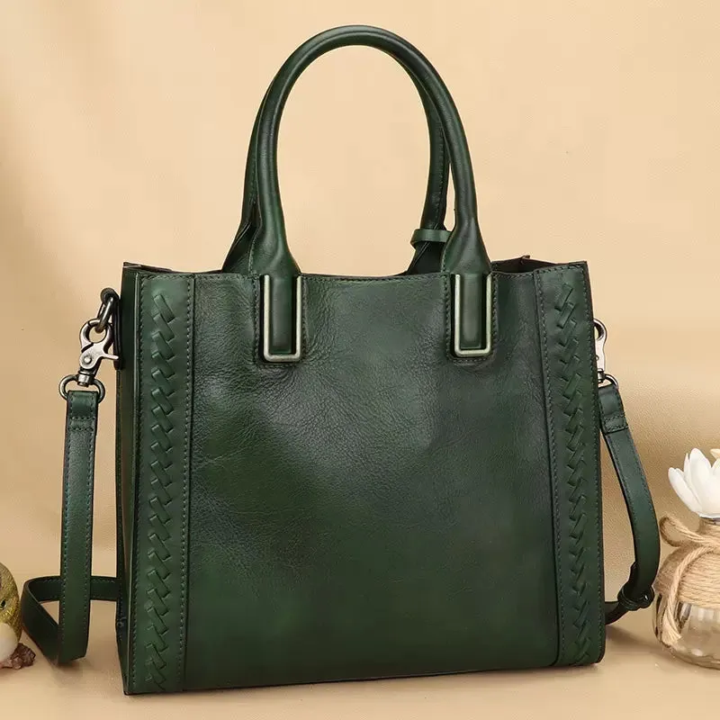 Elegant Womens Leather Crossbody Tote Shoulder Purse