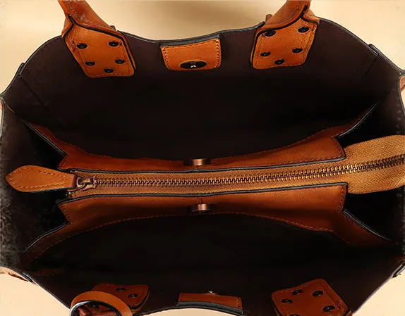 Elegant Womens Leather Crossbody Tote Shoulder Purse