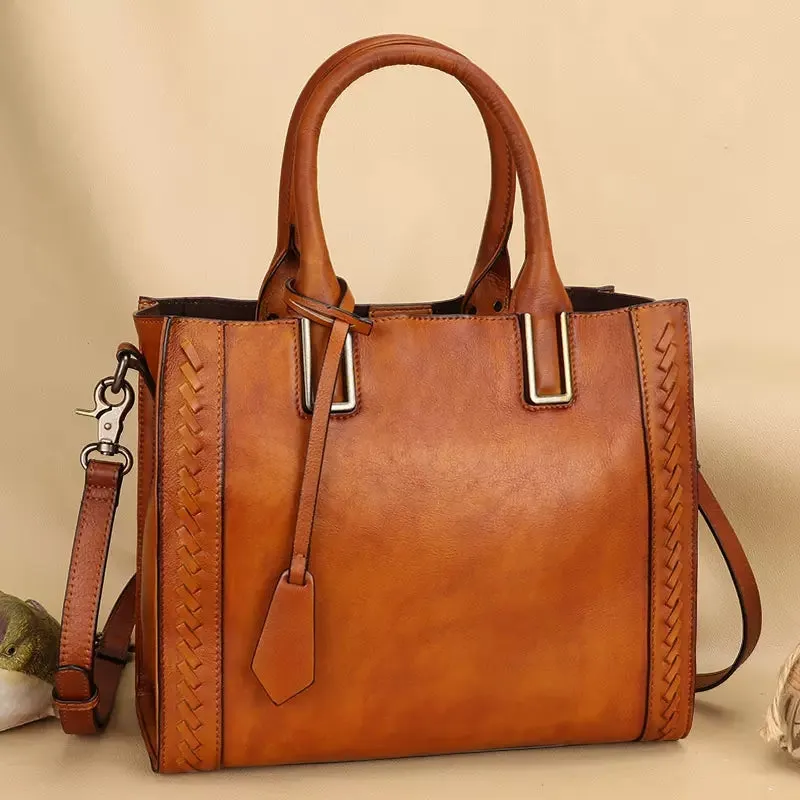 Elegant Womens Leather Crossbody Tote Shoulder Purse