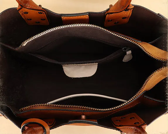 Elegant Womens Leather Crossbody Tote Shoulder Purse
