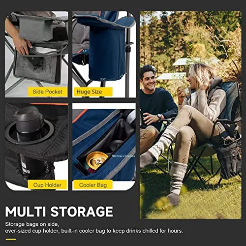 FAIR WIND Oversized Fully Padded Camping Chair with Lumbar Support