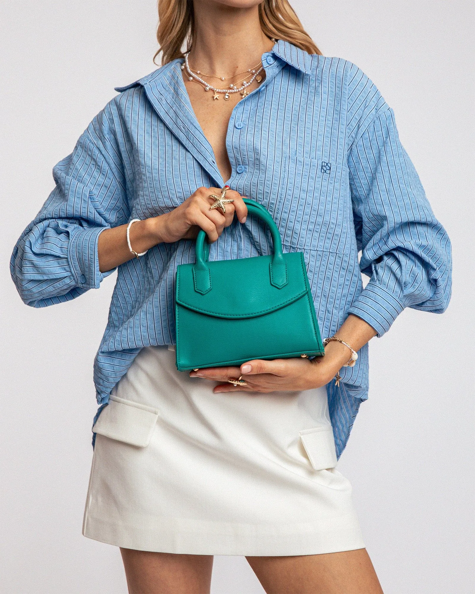 Green Frankie Top Handle Bag