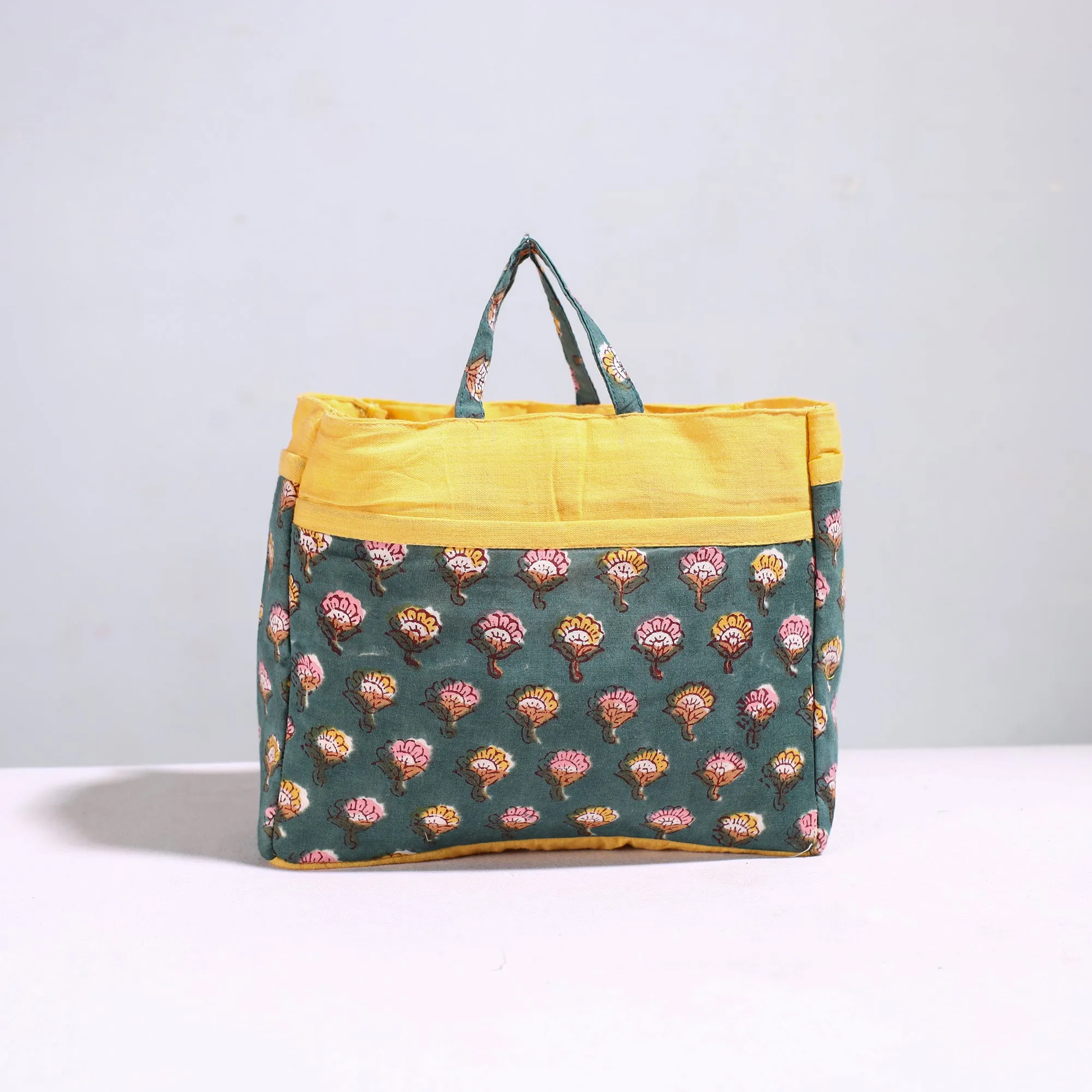 Green - Handmade Cotton Multipurpose Cosmetic/Toiletry Bag 21