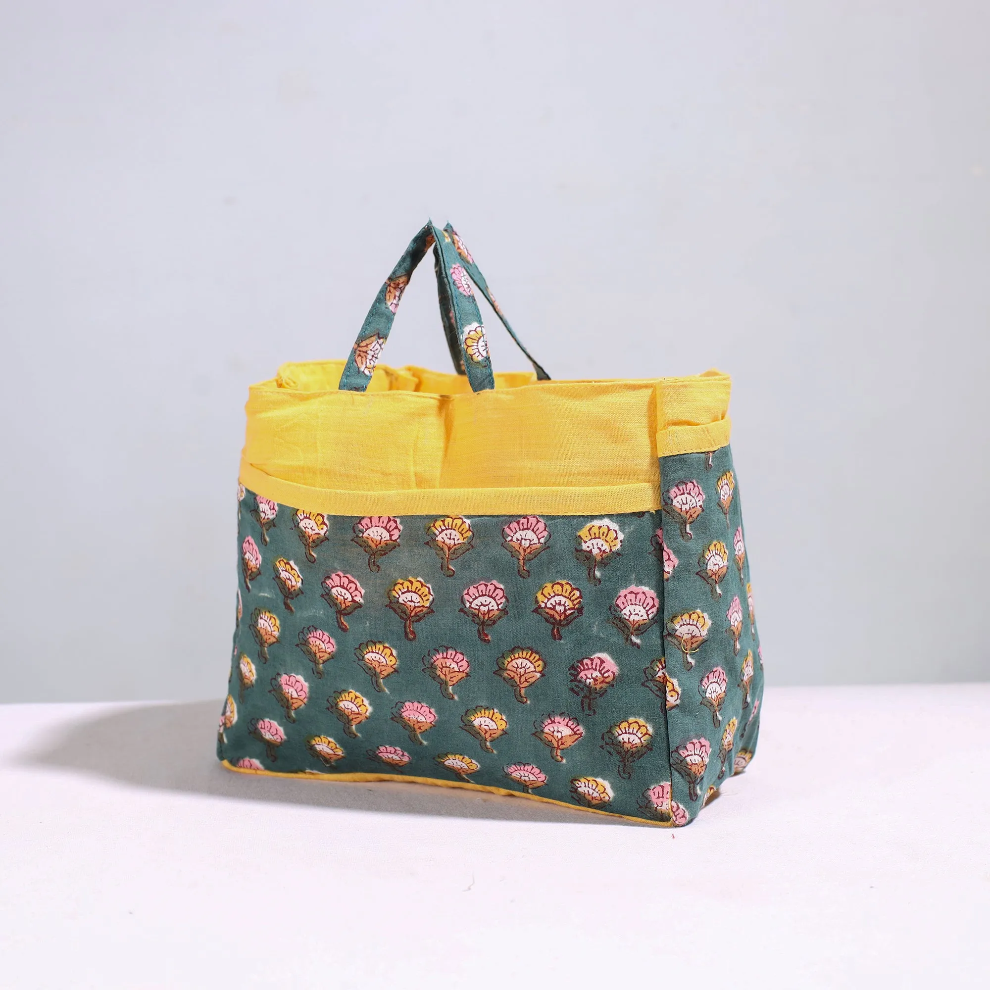 Green - Handmade Cotton Multipurpose Cosmetic/Toiletry Bag 21