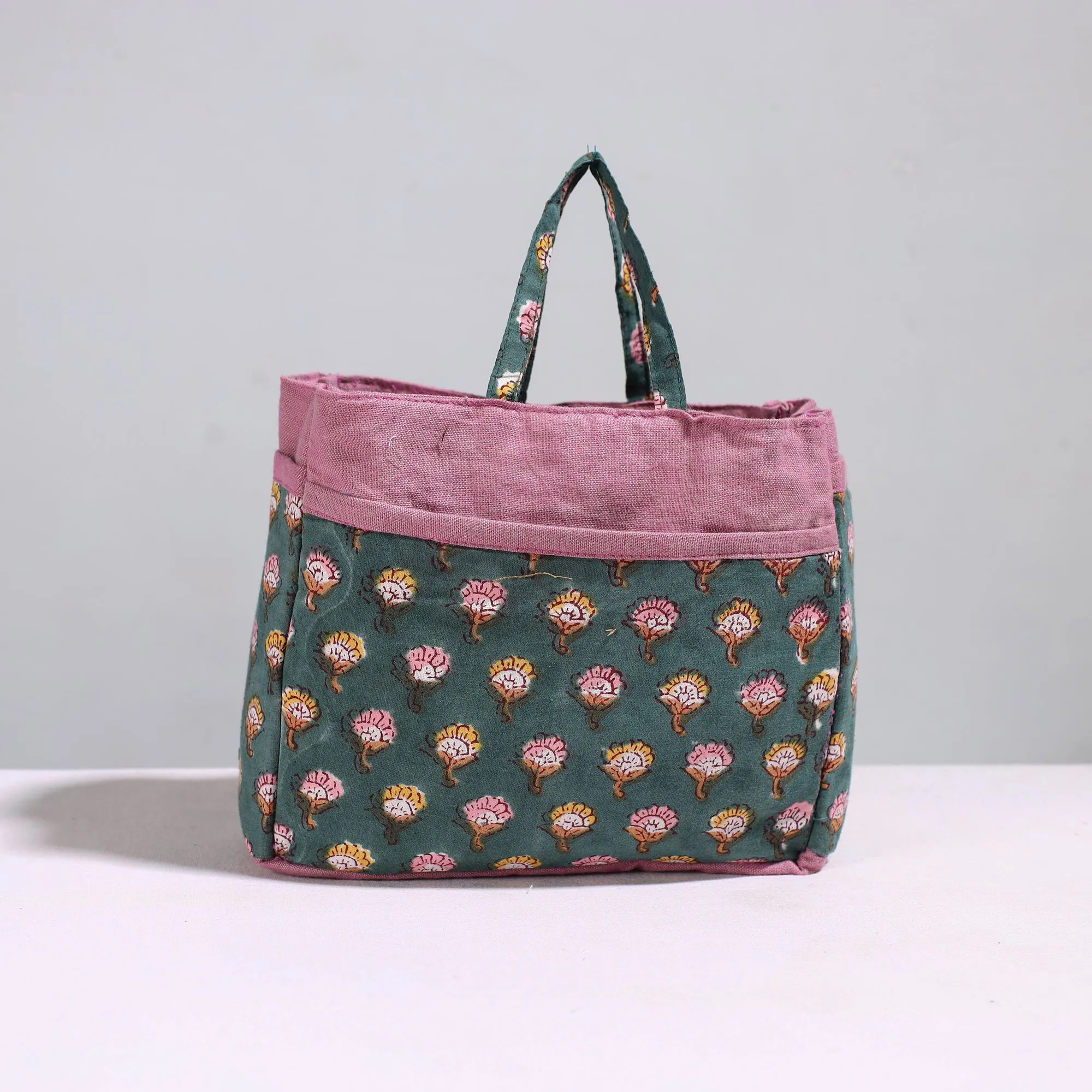 Green - Handmade Cotton Multipurpose Cosmetic/Toiletry Bag 46