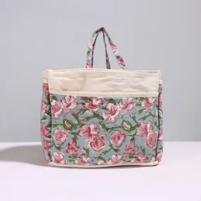 Green - Handmade Cotton Multipurpose Cosmetic/Toiletry Bag 50