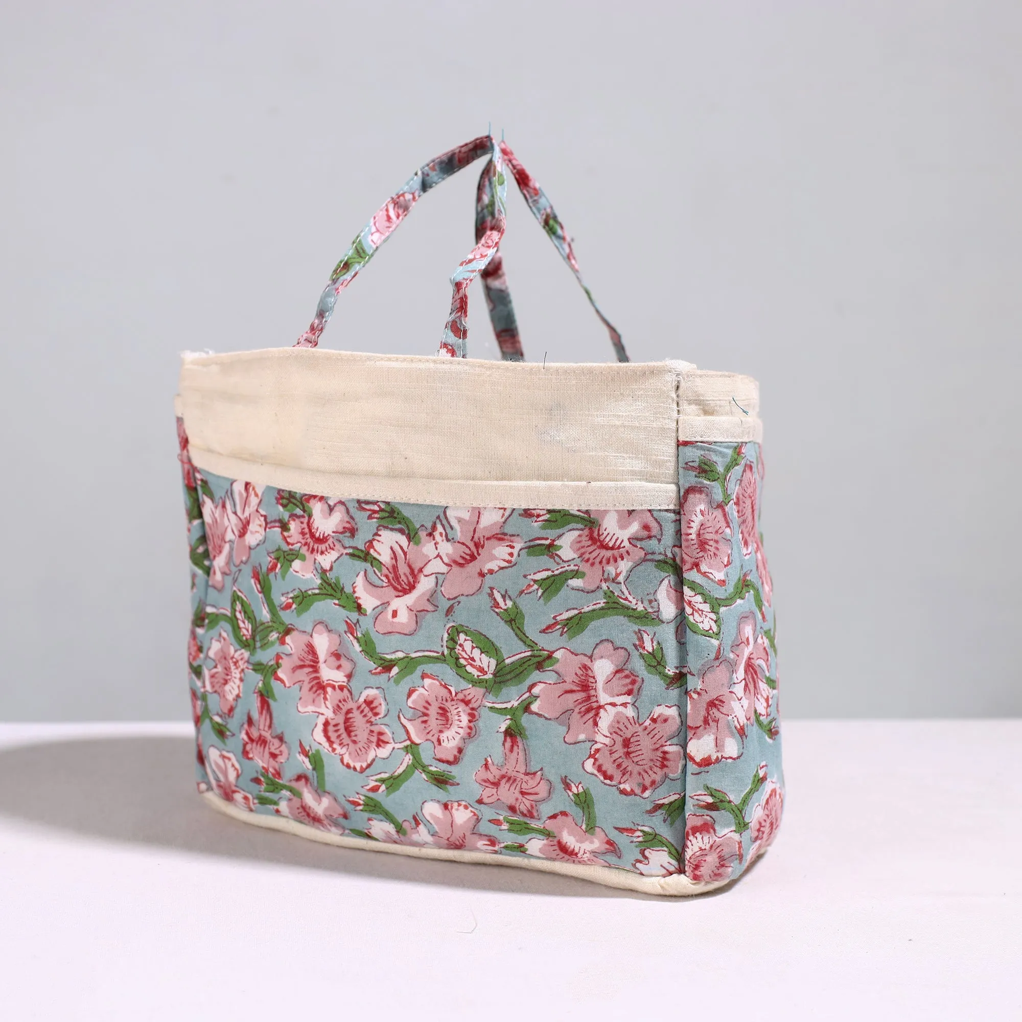 Green - Handmade Cotton Multipurpose Cosmetic/Toiletry Bag 50
