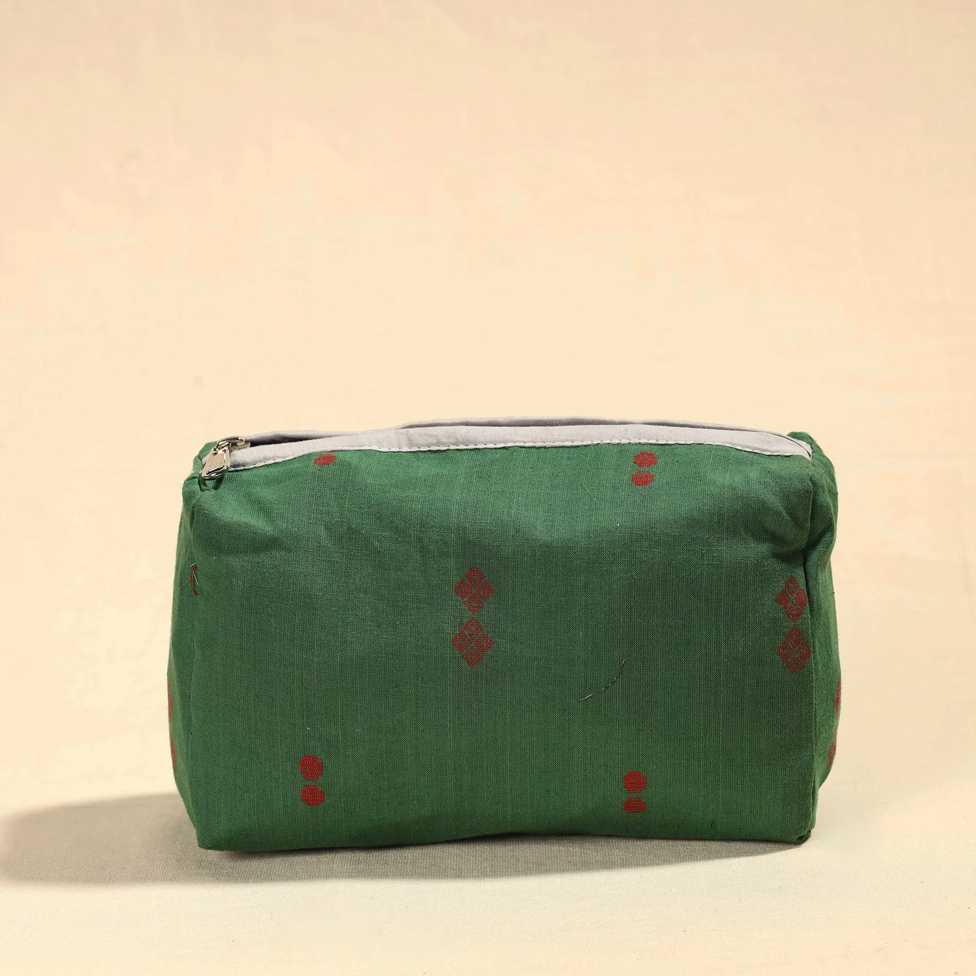 Green - Jacquard Cotton Toiletry Pouch