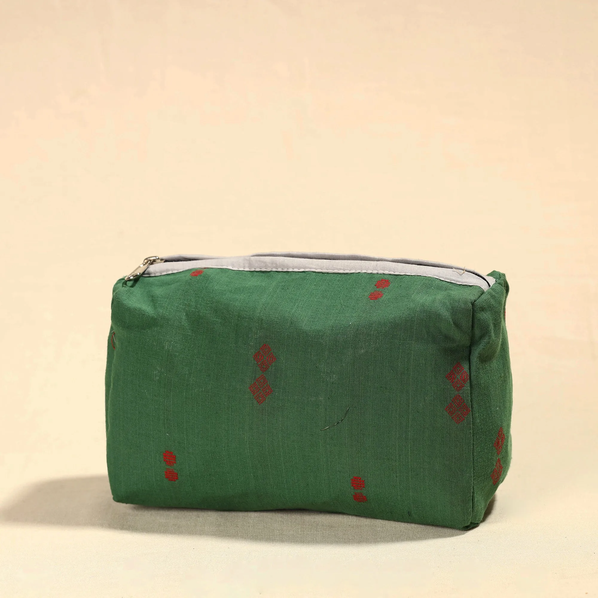 Green - Jacquard Cotton Toiletry Pouch