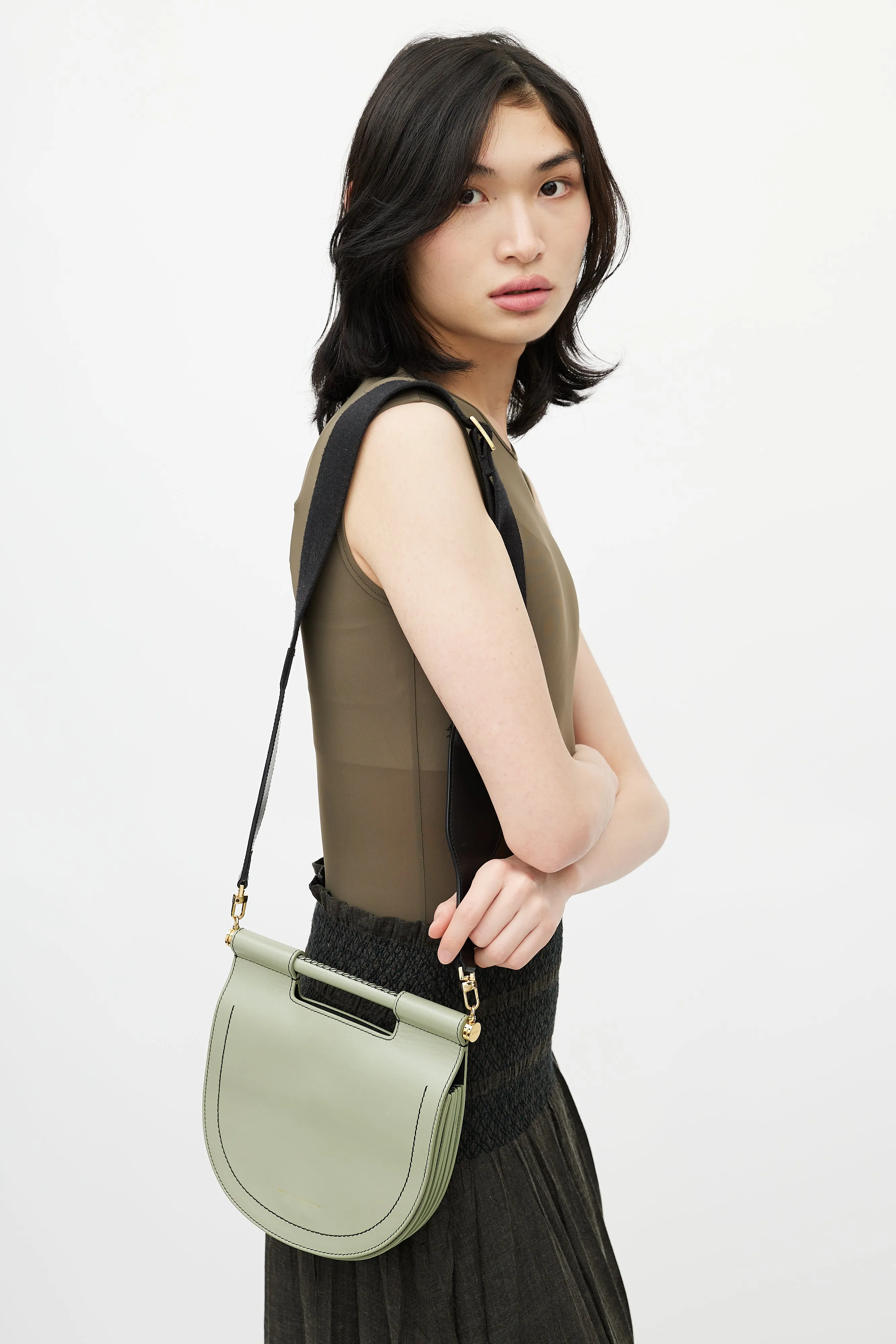 Green Leather Odessa Crossbody Bag