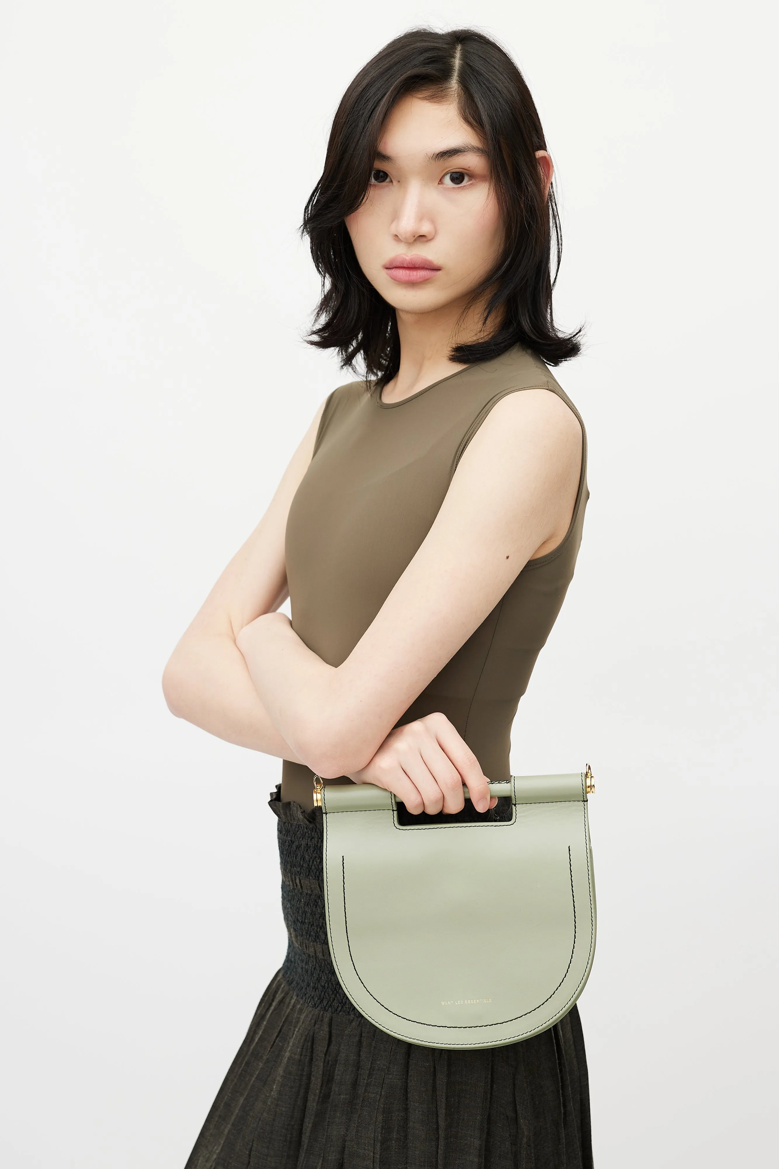 Green Leather Odessa Crossbody Bag