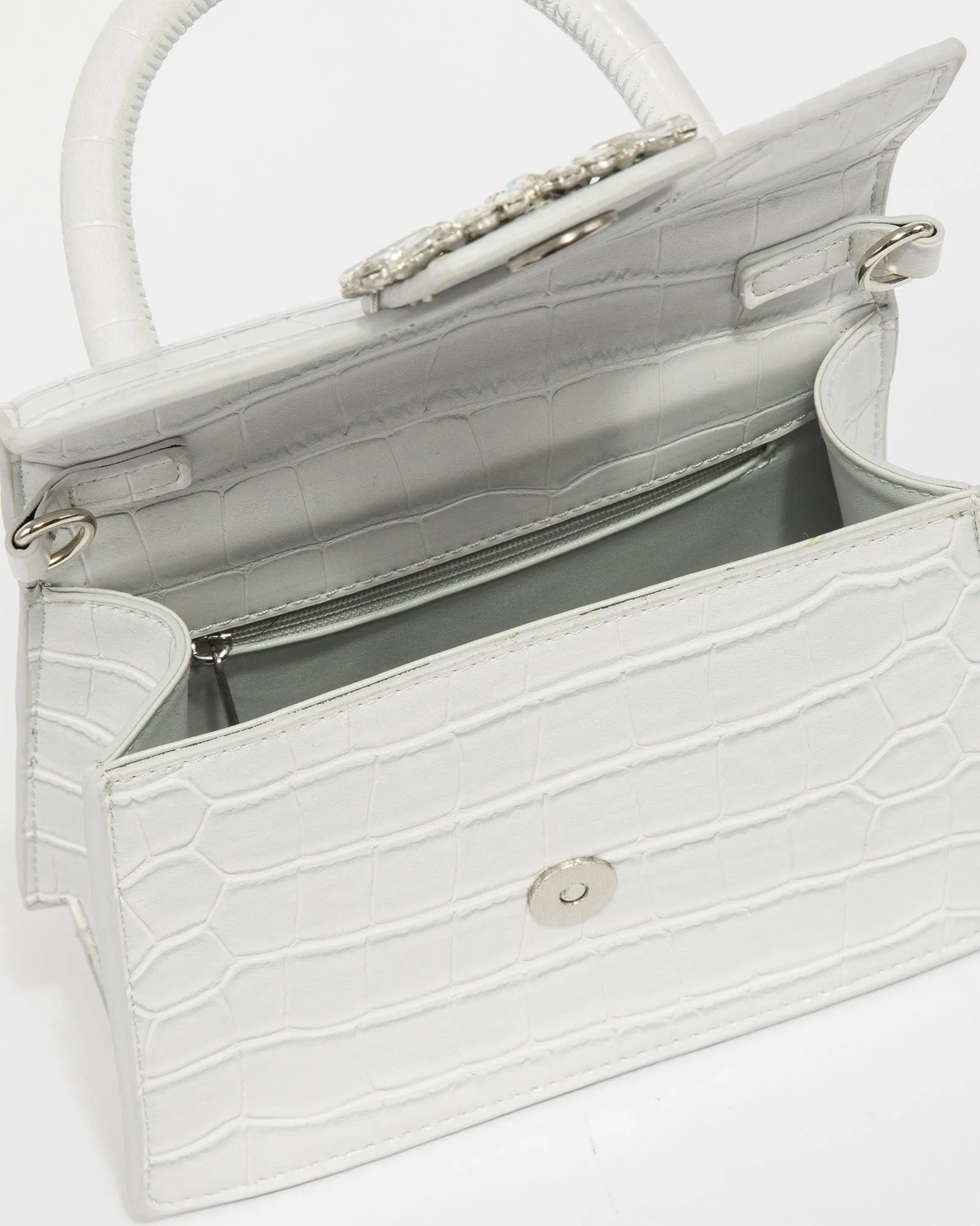 Grey Eleanor Top Handle Bag