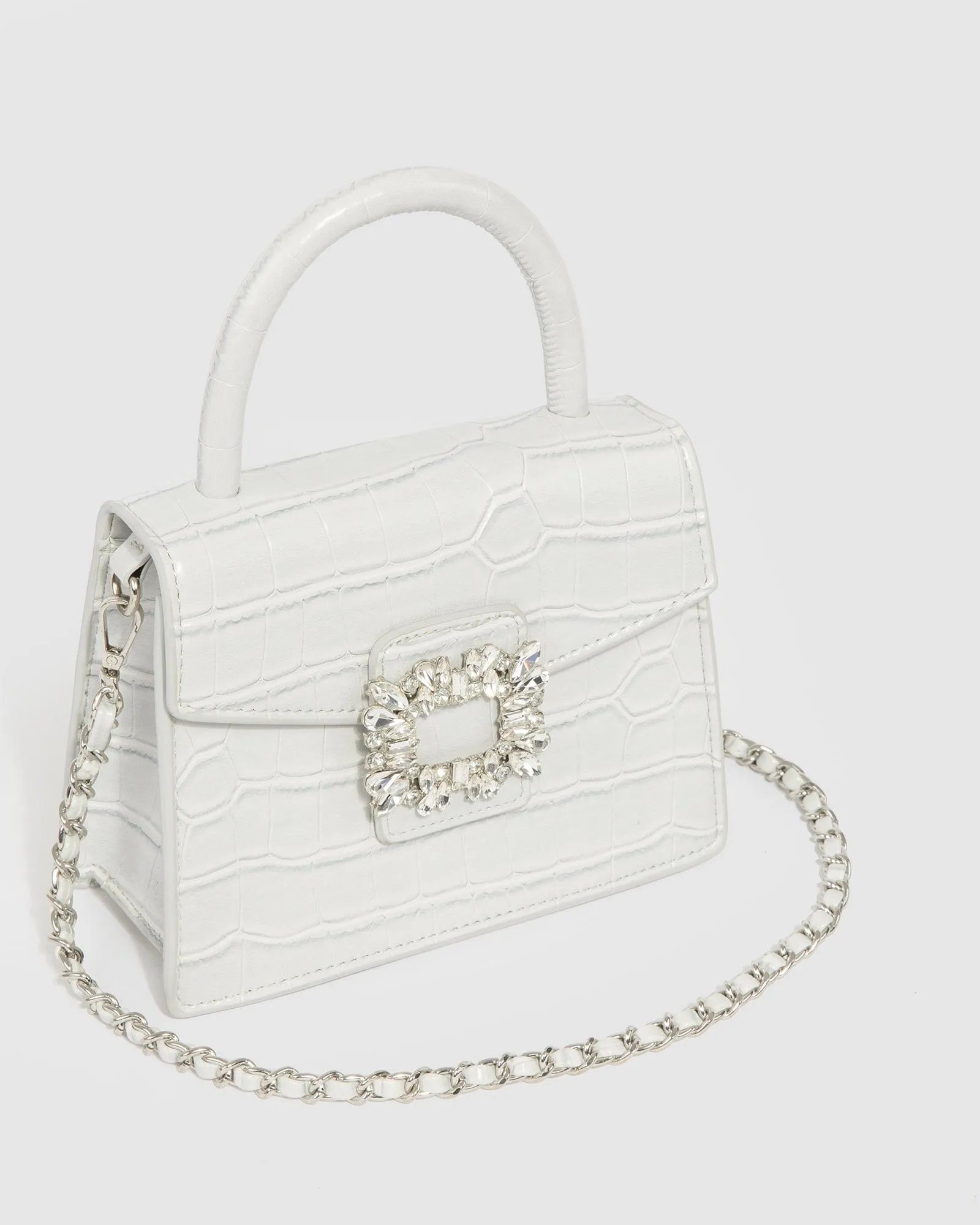 Grey Eleanor Top Handle Bag