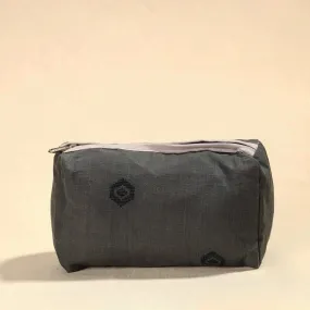 Grey - Jacquard Cotton Toiletry Pouch