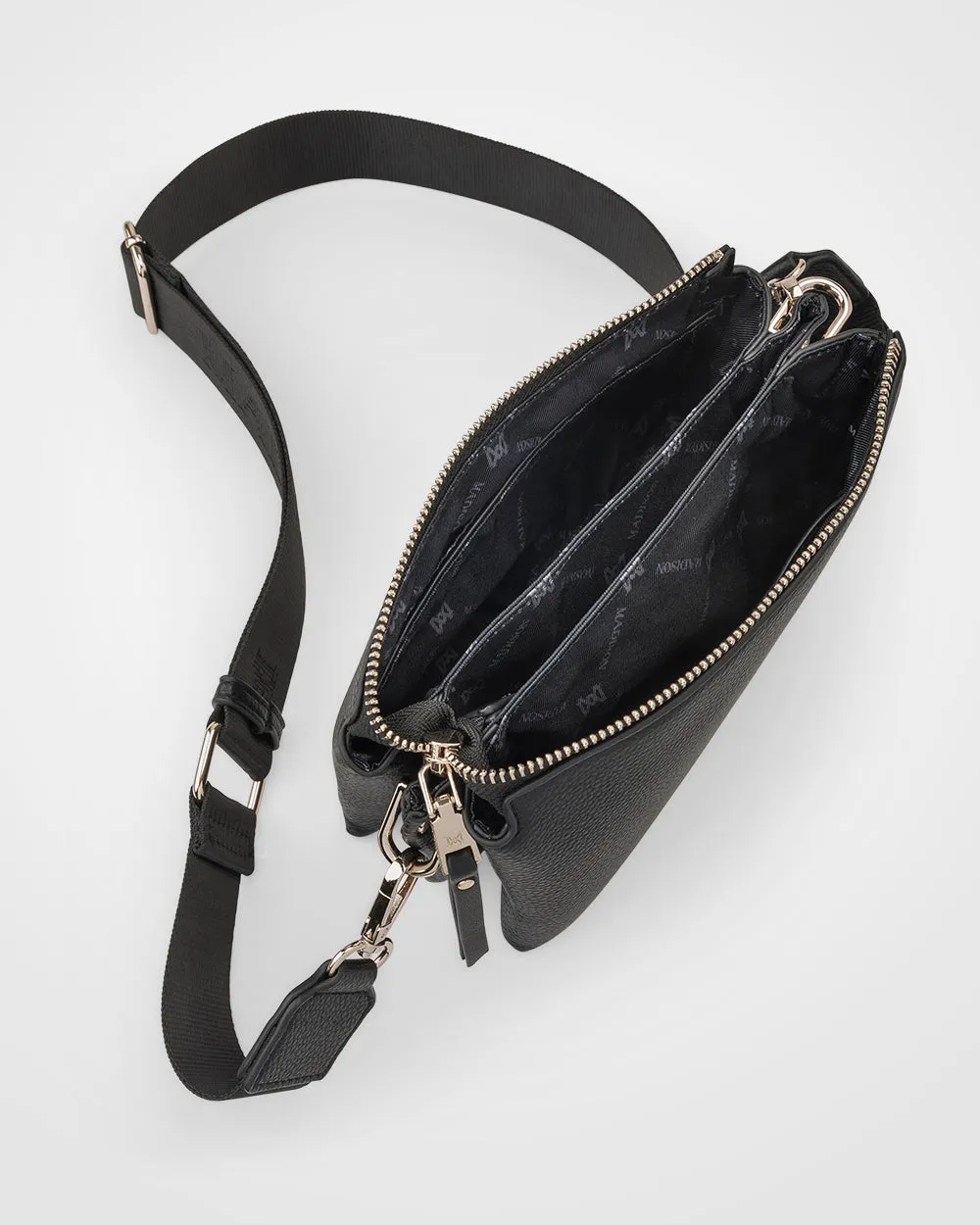 Josie Small 3 Compartment Crossbody Bag with Monogram Strap