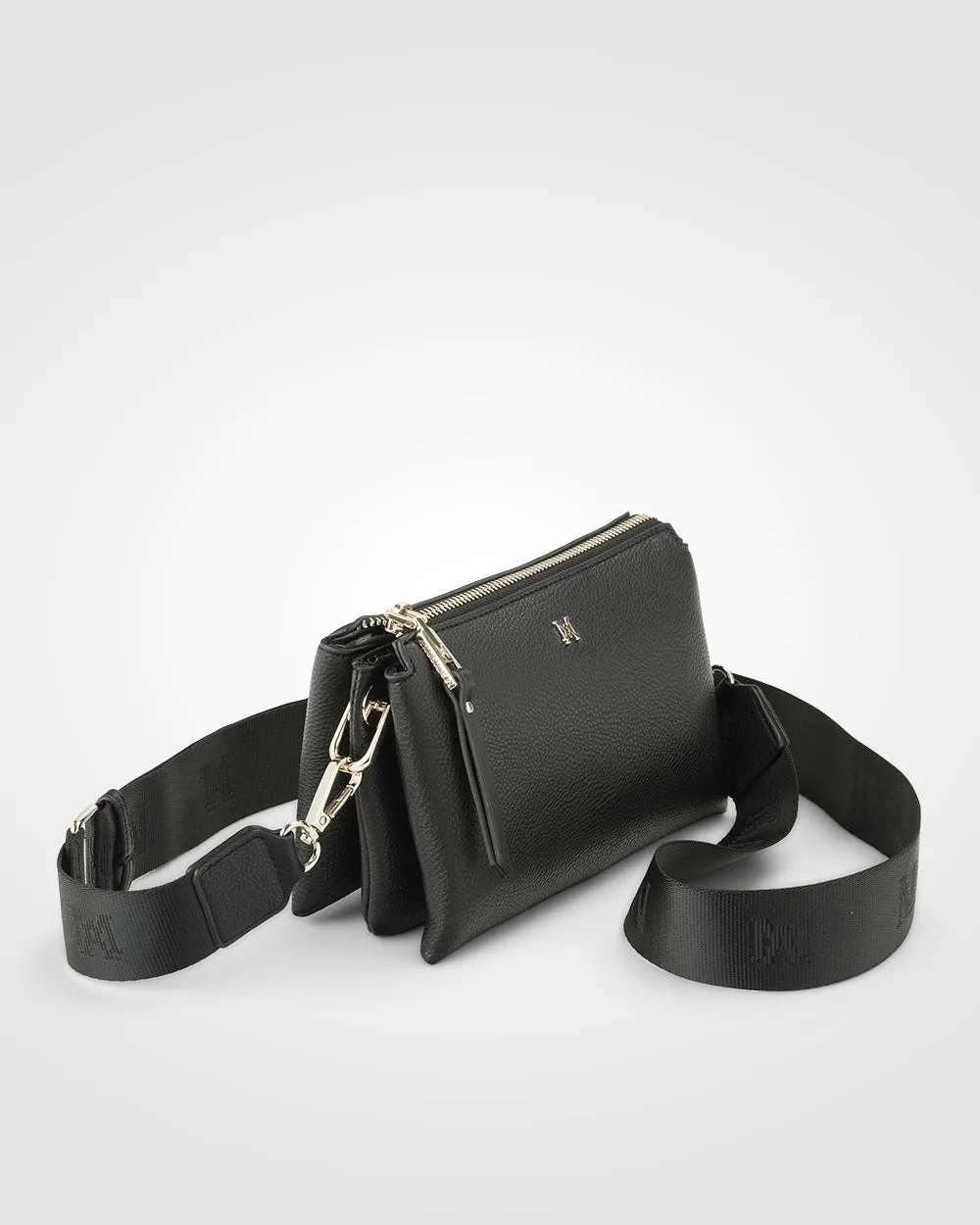 Josie Small 3 Compartment Crossbody Bag with Monogram Strap
