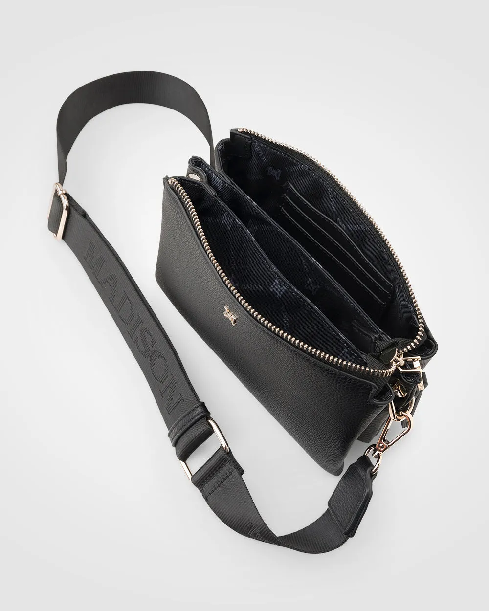 Josie Small 3 Compartment Crossbody Bag with Monogram Strap