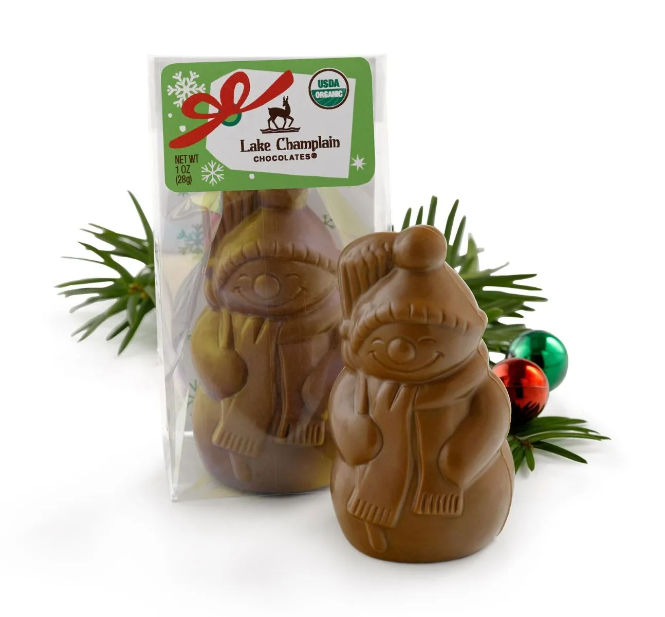 Lake Champlain Chocolates Organic Milk Chocolate Placesetting Snowman 1 oz.